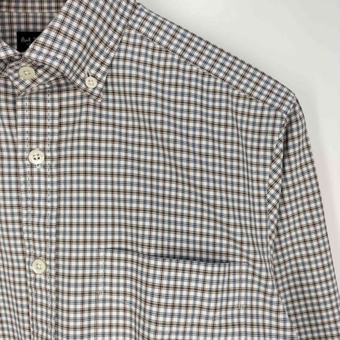 ポールスミスロンドン Paul Smith LONDON チェック コットンポリ ボタンダウンシャツ メンズ import:M