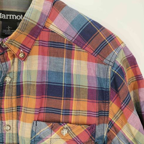 マーモット MARMOT CL PLAID H/S SHIRT シーエルプラッドハーフスリーブシャツ メンズ import:L