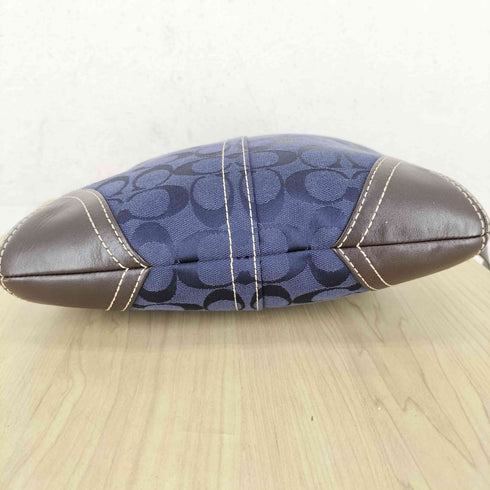 コーチ COACH シグネチャーロゴレザー×キャンバスショルダーバッグ レディース