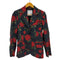 モスキーノ cherry and chic by moschino イタリア製 薔薇プリントスパンコール3Bテーラードジャケット レディース