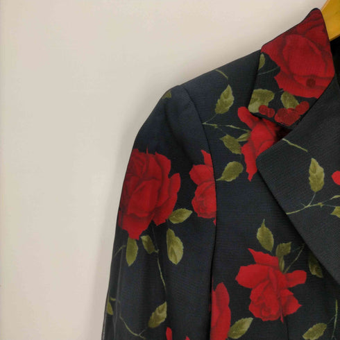 モスキーノ cherry and chic by moschino イタリア製 薔薇プリントスパンコール3Bテーラードジャケット レディース