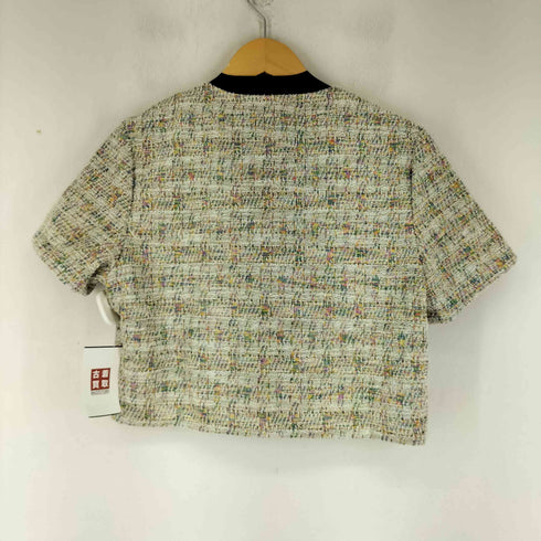 デイジー DAZY ノーカラー S/S ツイードジャケット レディース JPN:XL