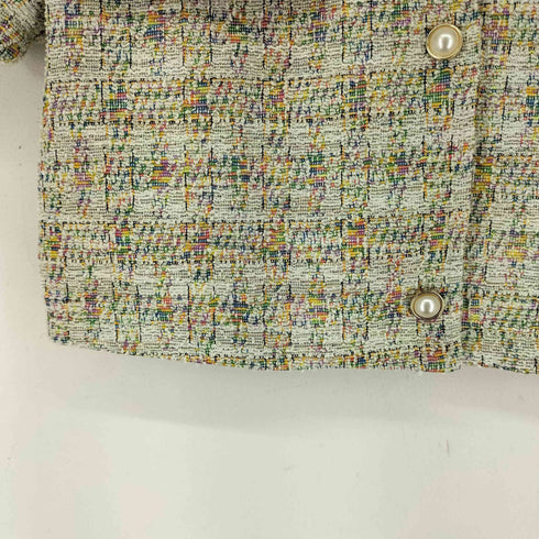 デイジー DAZY ノーカラー S/S ツイードジャケット レディース JPN:XL