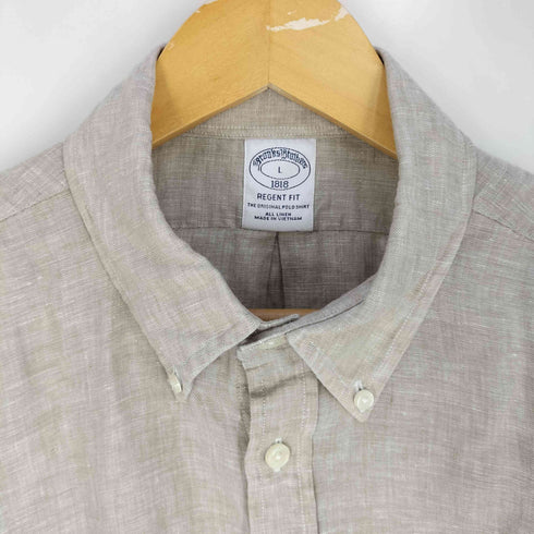 ブルックスブラザーズ BROOKS BROTHERS REGENT FIT BAIRD McNUTT アイリッシュリネン ボタンダウンシャツ メンズ import:L