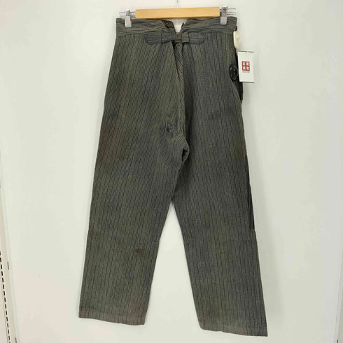 40S~ Le Faon French アルミボタン シンチバック サスペンダーボタン ごま塩 ストライプトラウザー メンズ