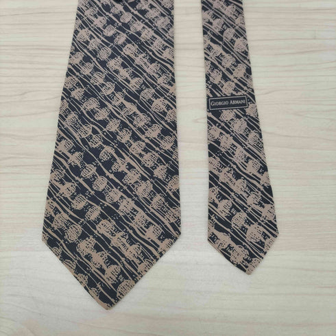 ジョルジオアルマーニ Giorgio Armani イタリア製 100%シルク 総柄ネクタイ メンズ