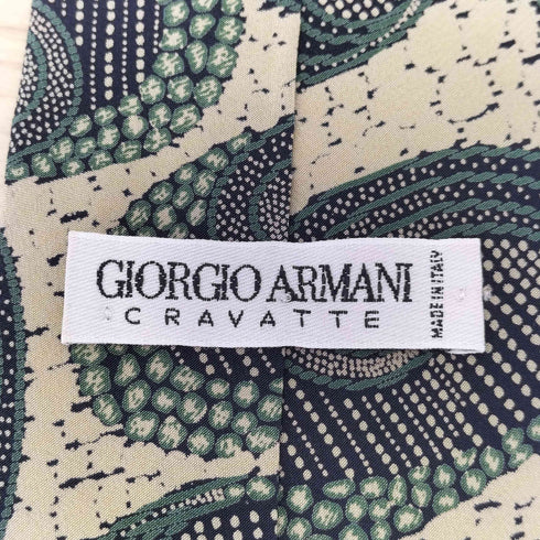 ジョルジオアルマーニ Giorgio Armani イタリア製 100%シルク 総柄ネクタイ メンズ