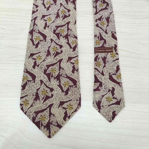 ジョルジオアルマーニ Giorgio Armani イタリア製 100%シルク 総柄ネクタイ メンズ