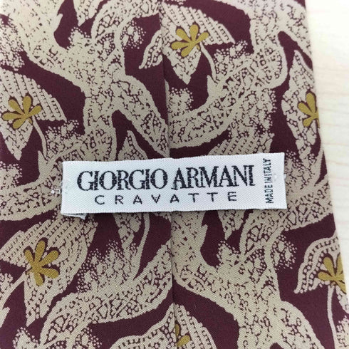 ジョルジオアルマーニ Giorgio Armani イタリア製 100%シルク 総柄ネクタイ メンズ
