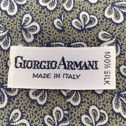 ジョルジオアルマーニ Giorgio Armani イタリア製 100%シルク 総柄ネクタイ メンズ