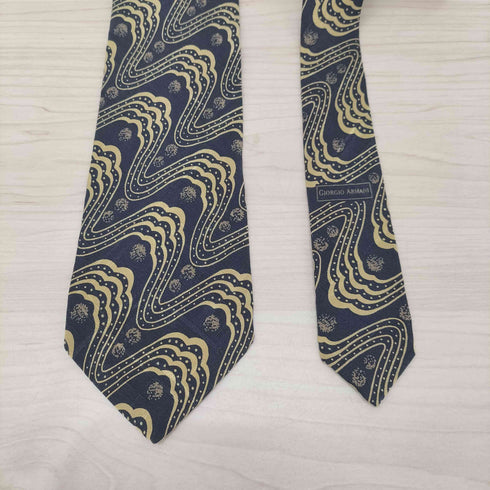 ジョルジオアルマーニ Giorgio Armani イタリア製 100%シルク 総柄ネクタイ メンズ