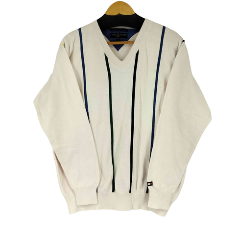 トミーヒルフィガー TOMMY HILFIGER 90S Vネック ストライプニット メンズ JPN:M