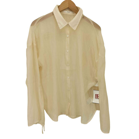 Thevon. 24SS ラメワッシャー袖シャーリングシアーシャツ レディース FREE