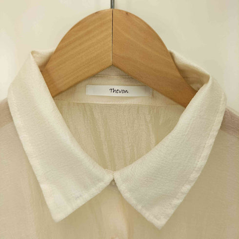 Thevon. 24SS ラメワッシャー袖シャーリングシアーシャツ レディース FREE