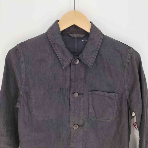 ニトカ nitca リネン混 麻 後染め 4P L/S シャツ ジャケット レディース US:0-2