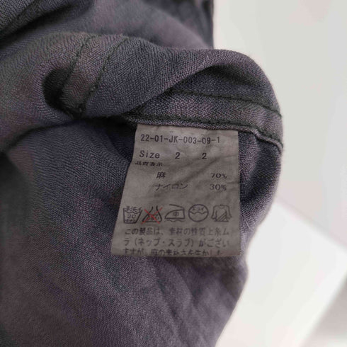 ニトカ nitca リネン混 麻 後染め 4P L/S シャツ ジャケット レディース US:0-2