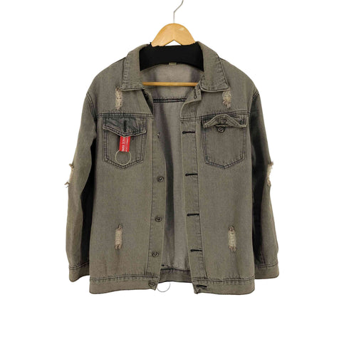 BDISLONI ダメージ加工 デニムジャケット メンズ