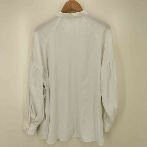 スローブイエナ SLOBE IENA 22AW サテンバンドカラーシャツブラウス レディース