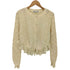 ザラ ZARA レースフリルニットカーディガン レディース import:M