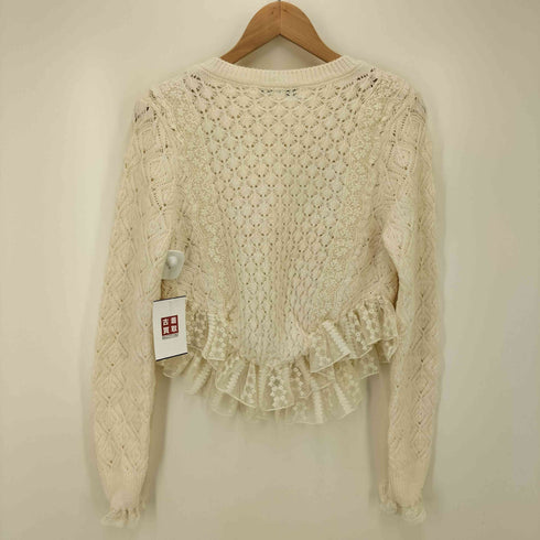 ザラ ZARA レースフリルニットカーディガン レディース import:M