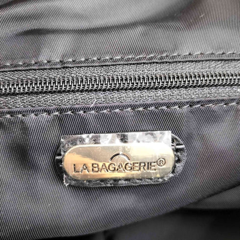 LA BAGAGERIE クロコ型押し レザ―ハンドバッグ レディース