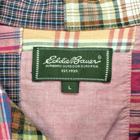 エディーバウアー Eddie Bauer チェックパッチワークシャツ メンズ L