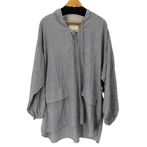 ANAAK SIRSA STRIPE HOODED TOP ストライプフーデッドシャツ レディース JPN:1