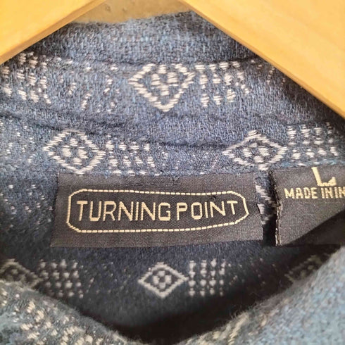 TURNING POINT 織柄コットンシャツ メンズ L