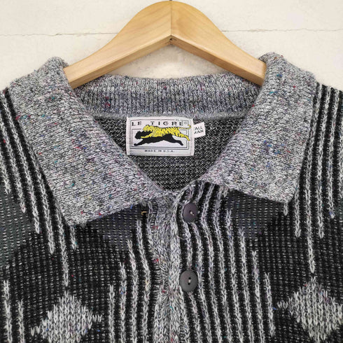 LE TIGRE MADE IN USA アーガイル柄ニットポロ メンズ XL