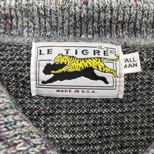 LE TIGRE MADE IN USA アーガイル柄ニットポロ メンズ XL