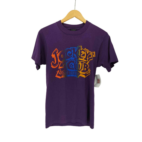 フルーツオブザルーム FRUIT OF THE LOOM 90S USA製 JOCKEY CLUBプリント Tシャツ シングルステッチ メンズ import:S