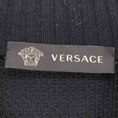 ヴェルサーチ VERSACE レザー装飾デザインドライバーズニット メンズ 46