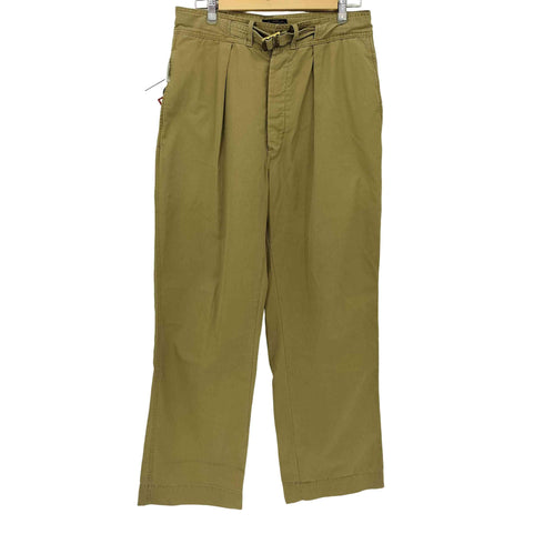 ダブルアールエルラルフローレン RRL RALPH LAUREN 90S USA製 ベルテッド タック ポプリンワイドパンツ メンズ 34/32