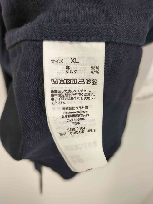 ムジルシリョウヒン 無印良品 リネン シルクオープンカラーシャツ メンズ JPN:XL