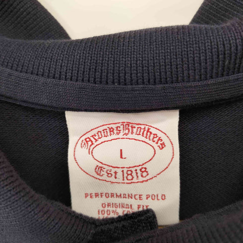 ブルックスブラザーズ BROOKS BROTHERS ロゴ刺繍 半袖鹿の子ポロシャツ メンズ L