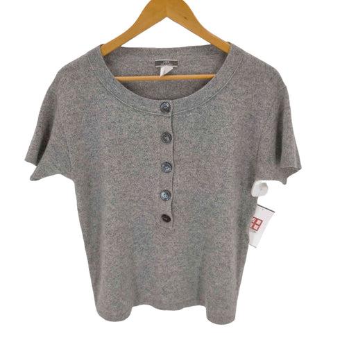 ジェイクルー J.CREW カシミヤ100% ハーフボタンS/Sニットトップス レディース import:S