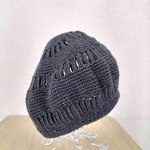 ENTWURFEIN シルク混 編み込みニットベレー帽 import メンズ ONE SIZE
