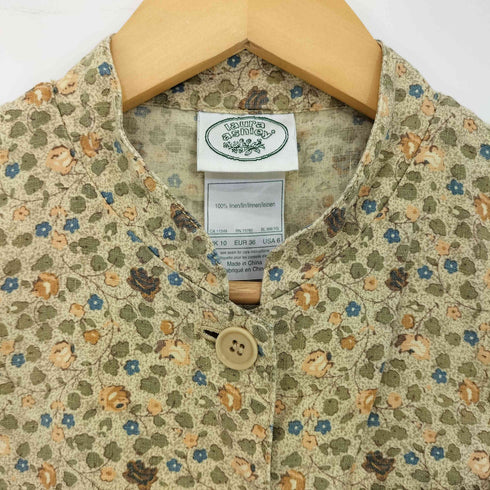 ローラアシュレイ LAURA ASHLEY リネン100 花柄タンクトップ レディース US:6