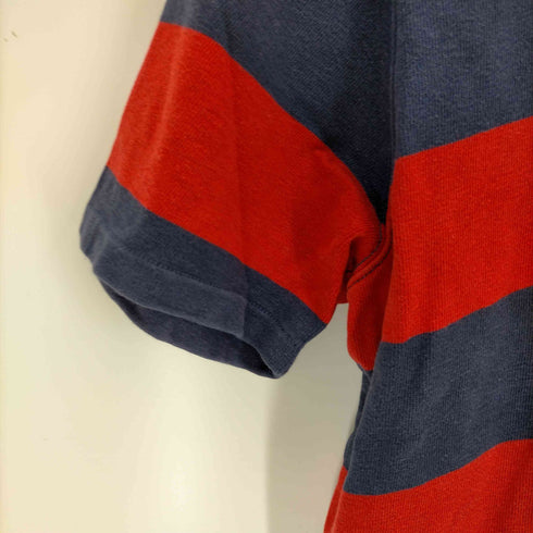 ポロラルフローレン POLO RALPH LAUREN CUSTOM SLIM FIT スモールポニー刺繍ボーダーS/Sラガーシャツ メンズ import:XL