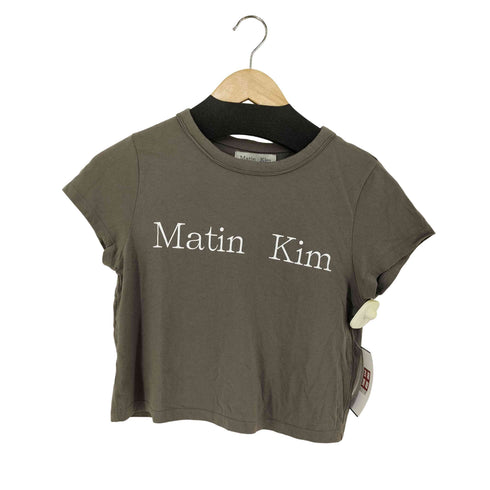 Matin Kim フロントロゴ クロップドTシャツ レディース S