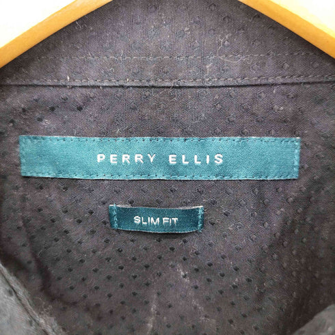ペリーエリス PERRY ELLIS SLIM FIT コットン L/S シャツ メンズ import:L