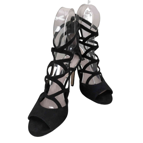 チャールズアンドキース CHARLES&KEITH レースアップ スエードヒールパンプス レディース JPN:38