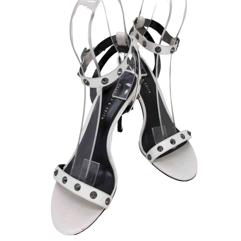 チャールズアンドキース CHARLES&KEITH スタッズストラップヒールパンプス レディース JPN:38