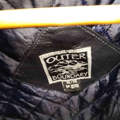OUTER BOUNDARY アームレザー ウールスタジャン メンズ import:XL