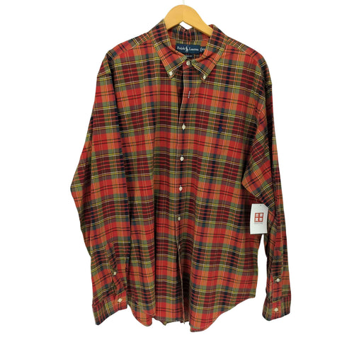 ラルフローレン RALPH LAUREN CLASSIC FIT ポニー刺繍 チェック柄 ボタンダウンシャツ メンズ import:XXL