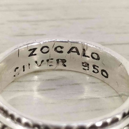 ソカロ ZOCALO SILVER 950 刻印 デザイン シルバーリング レディース 7号