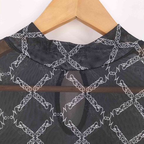 パメオポーズ Pameo Pose Nerd Pattern Sheer Long T ナード パターン チュールロング Tシャツ レディース FREE