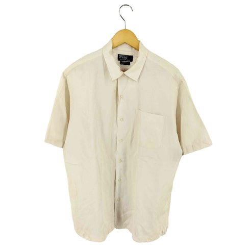 ポロバイラルフローレン Polo by RALPH LAUREN CALDWELL 裾ポニー シルクリネン オープンカラーシャツ メンズ import:L