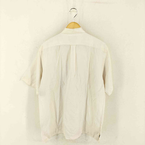ポロバイラルフローレン Polo by RALPH LAUREN CALDWELL 裾ポニー シルクリネン オープンカラーシャツ メンズ import:L