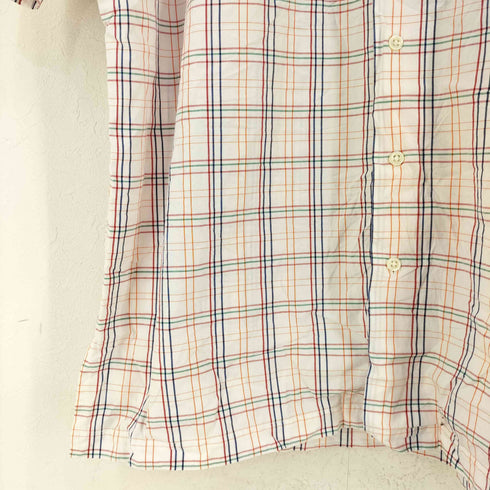 ポロバイラルフローレン Polo by RALPH LAUREN CALDWELL TWO-PLY COTTON ポニー刺繍 チェック オープンカラーシャツ メンズ import:L